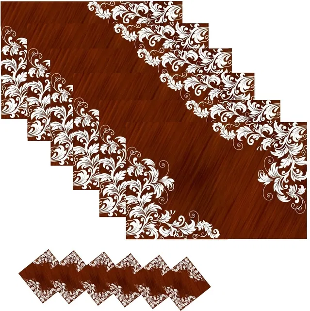 PVC Printed Dining Table Placemats (Multicolor, 30x45 cm) (Pack of 6)