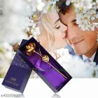Gold Plated Rose Flower with Love Stand Gift 
