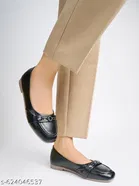 Solid Synthetic Ballerinas for Women 