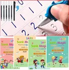 Sank Magic 4 Pcs Practice  Books with Pen, Grip & 10 Refills (Set of 1)