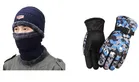 Woolen Cap with Neck Warmer & Gloves for Men & Women (Multicolor, Set of 2)