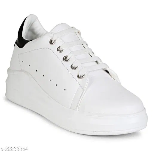 Casual Shoes for Women (White & Black, 5)