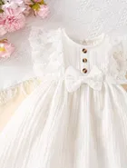 Cotton Blend Solid Dress for Girls 