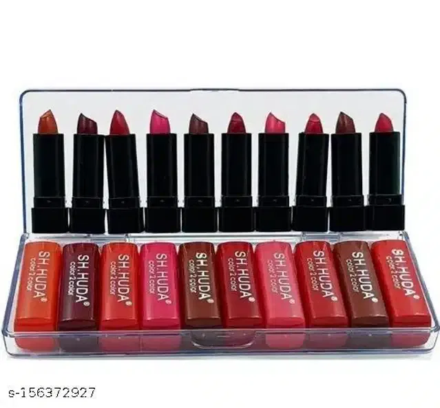 Premium Matte Lipsticks (Multicolor, Pack of 10)