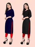 Crepe Solid Kurtis for Women 