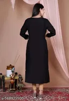 Solid Embroidered Rayon Slub Kurti for Women 