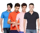 Polo Solid Pack of 4 T-shirts for Men 