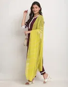 Cambric Cotton Embroidered Kurta with Pant & Dupatta for Women 