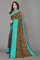 Casual Georgette Women Printed Saree With Unstitched Blouse 
