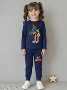 Cotton Blend Clothing Set for Girls, Navy Blue 