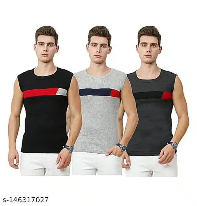 Gym Vests for Men (Multicolor, S) (Pack of 3)