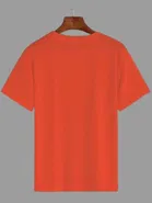 Polyester Printed Half Sleeves T-Shirts For Men, Orange 