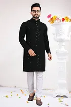 Cotton Blend Sequin Kurta for Men 