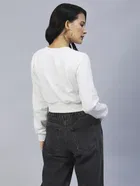 Women's Corset Fit Round Neck Sweatshirt 