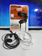 Plastic Headphones with Microphone (Black & White, Pack of 2)