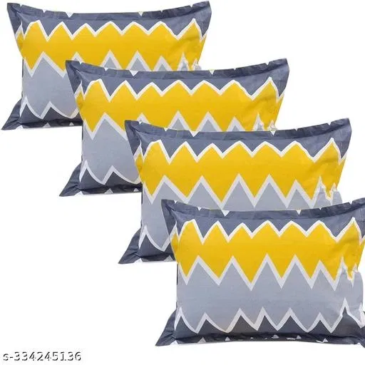 Cotton Pillow Covers (Multicolor, 17x27 inches) (Pack of 4)