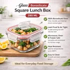 Glass Borosilicate Square Lunch Box 390 ML