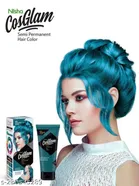 Nisha Cos Glam Semi Permanent Hair Color (Peacock Blue, 120 g)