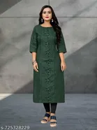Floral Embroidered Cotton Kurti for Women 