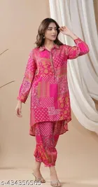 Cotton Printed Top & Bottom Set for Women 