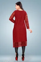 Net Kurti for Women,  Red  
