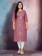 Floral Embroidered Cotton Blend Kurti for Women, Pack of 2 