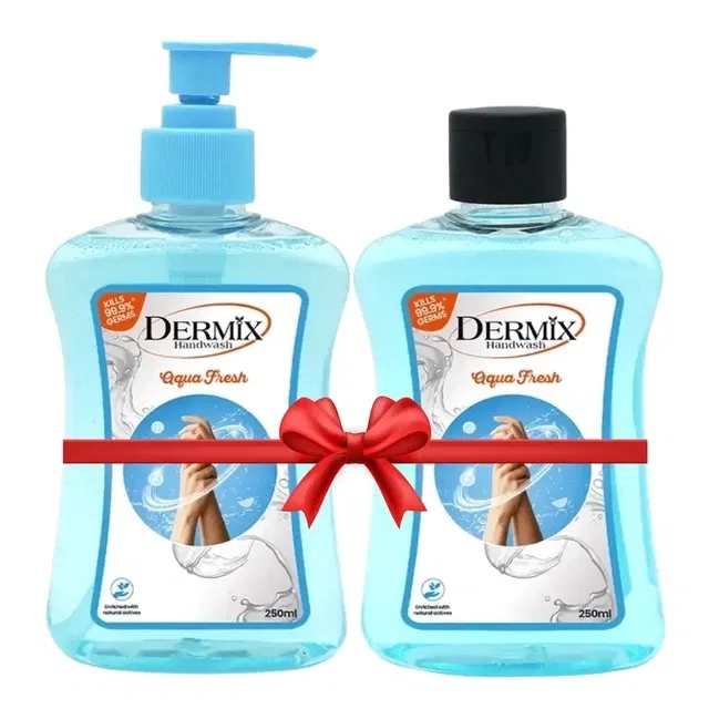 डर्मिक्स हैंड वाश एक्वा (250 ml Pump + 250 ml ट्रैवेल पैक)