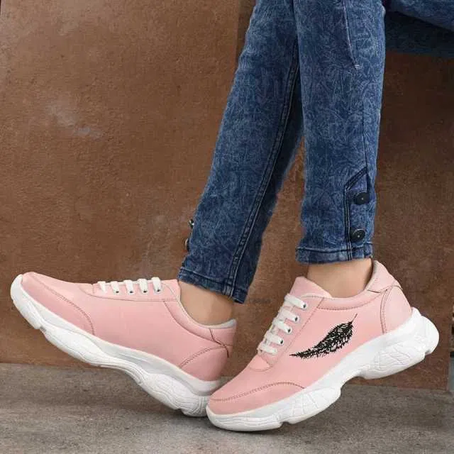 Raysfield Men's Stylish Sports Shoes (Pink, 3) (M153)