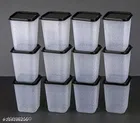 Plastic Storage Containers (Transparent, 1000 ml) (Pack of 12)