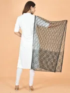 Net Self-Design Dupatta for Women 