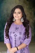 Ethnic Motif Rayon Kurti for Women 