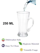 Afast 250 ml Tumbler Pilsner Glass Beer Mug With Handle Set Of 2