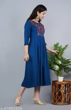 Rayon Embroidred Anarkali Kurti for Women 