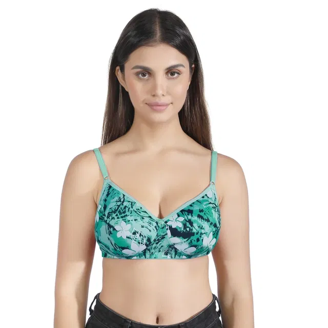 Proleaf imported poly viscose lycra Padded bra for women ( Green ) ( 34 A ) ( Pack of 1 )