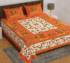 Cotton Rajasthani Jaipuri Double Bedsheet with 2 Pillow Covers 