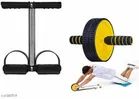 Single Spring Tummy Trimmer with Ab Wheel Roller 