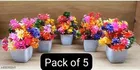 Plastic Artificial Flowers, Multioclor, Pack of 5