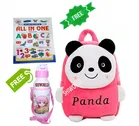 Combo of Fabric School Bag, Water Bottle with All in One Book for Kids 