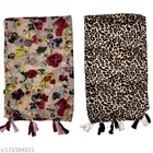 Poly Chiffon Scarves for Women, Multicolor, Pack of 2