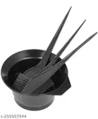 Plastic Hair Dye Bowl with 3 Pcs Brushes 