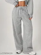 Cotton Blend Solid Trousers for Men, Grey 