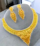 Alloy Choker Necklace with Earrings for Women 