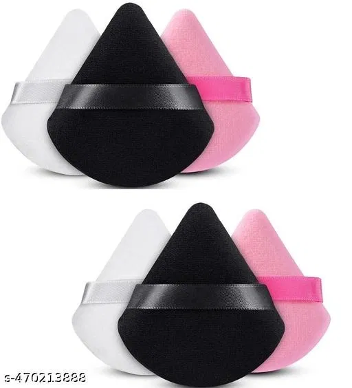 Triangle Makeup Puff, Multicolor, Pack of 6