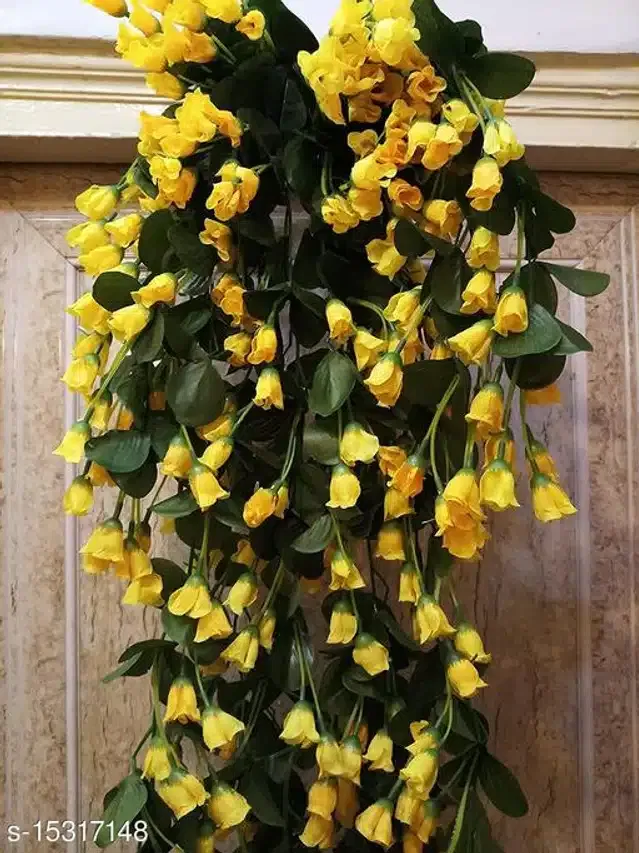 Polyester Artificial Hanging Flower Garlands (Yellow & Green)