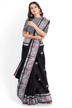 Silk Solid Saree for Women 