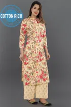 Cotton Floral Print Kurti for Women 