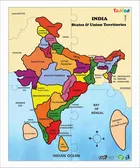 टॉडफोड लकड़ी का भारत का नक्शा जिगसॉ पज़ल