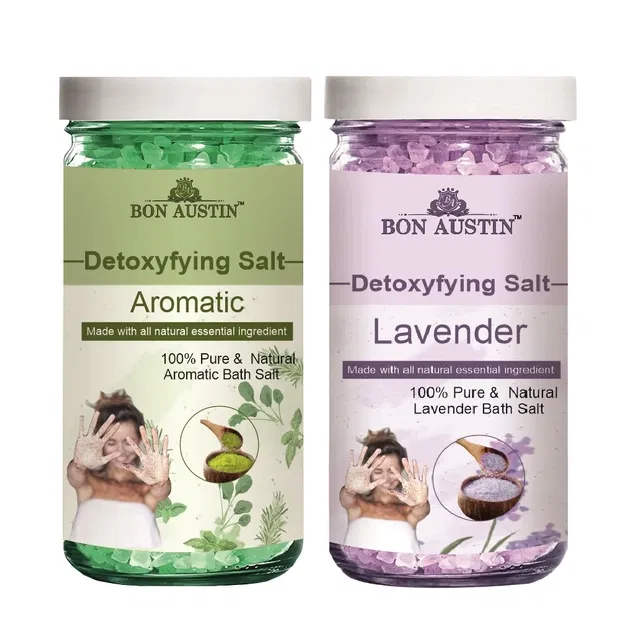 Bon Austin Aromatic & Lavender Detoxifying Bath Salt Crystal (200 g, Set of 2)