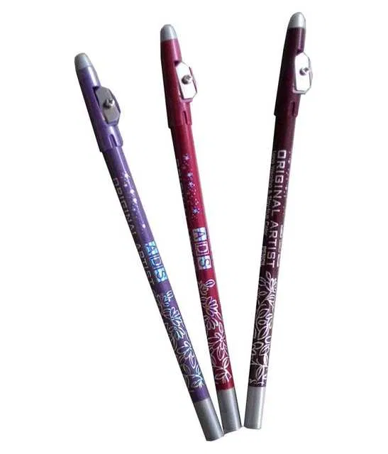 Lenon Makeup Accessory Pencil Eyeliner (Multicolor) (Pack of 3) (D7)