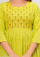 Rayon Kurti for Women, Lemon Yellow 
